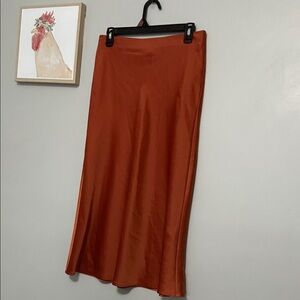 Burnt Orange Midi Skirt